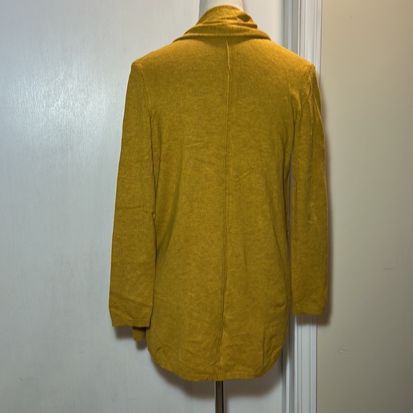 Zara Gold Mustard Color Open Long Sleeve Cardigan Size Medium - Picture 3 of 5